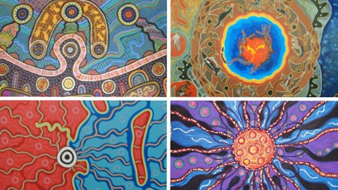 Welcoming places - photo collage of the commissioned art on dis