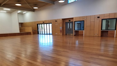 Deception Bay Community Hall - looking to supper room and courtyard