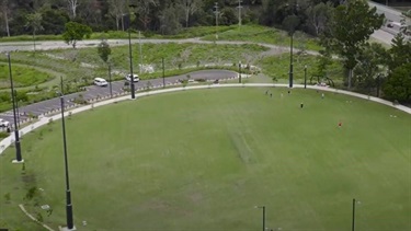 The Mill open space aerial view with carpark