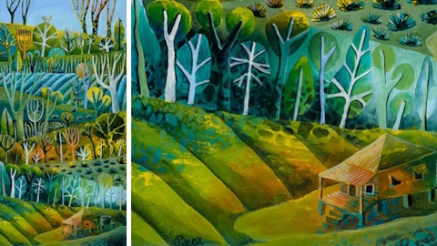 Artwork of landscapes painted by artist Kerri Gear