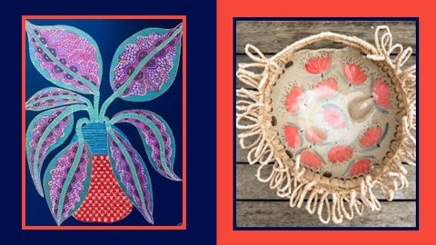 Image of artworks by Lauren Rodgers and Sue Mitchell