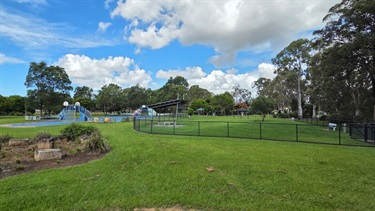 Garden, dog park and basketball court