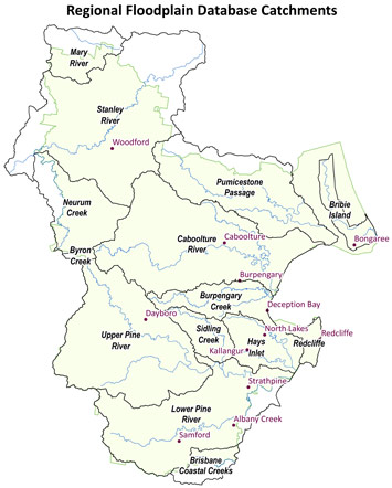 Regional floodplain database catchments