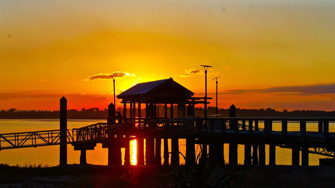 Bribie Island jetty at sunset