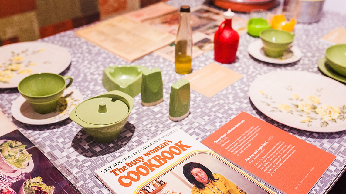 Table setting from 'On the menu' exhibition at Pine Rivers Heritage Museum