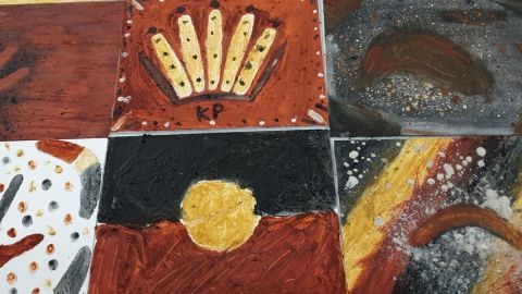 First Nations ochre painting