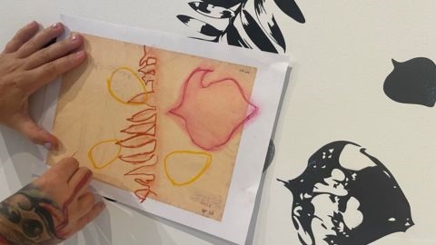 Person tracing artwork
