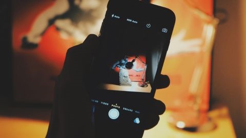 Person holding mobile device