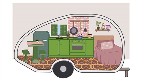 Drawing of caravan