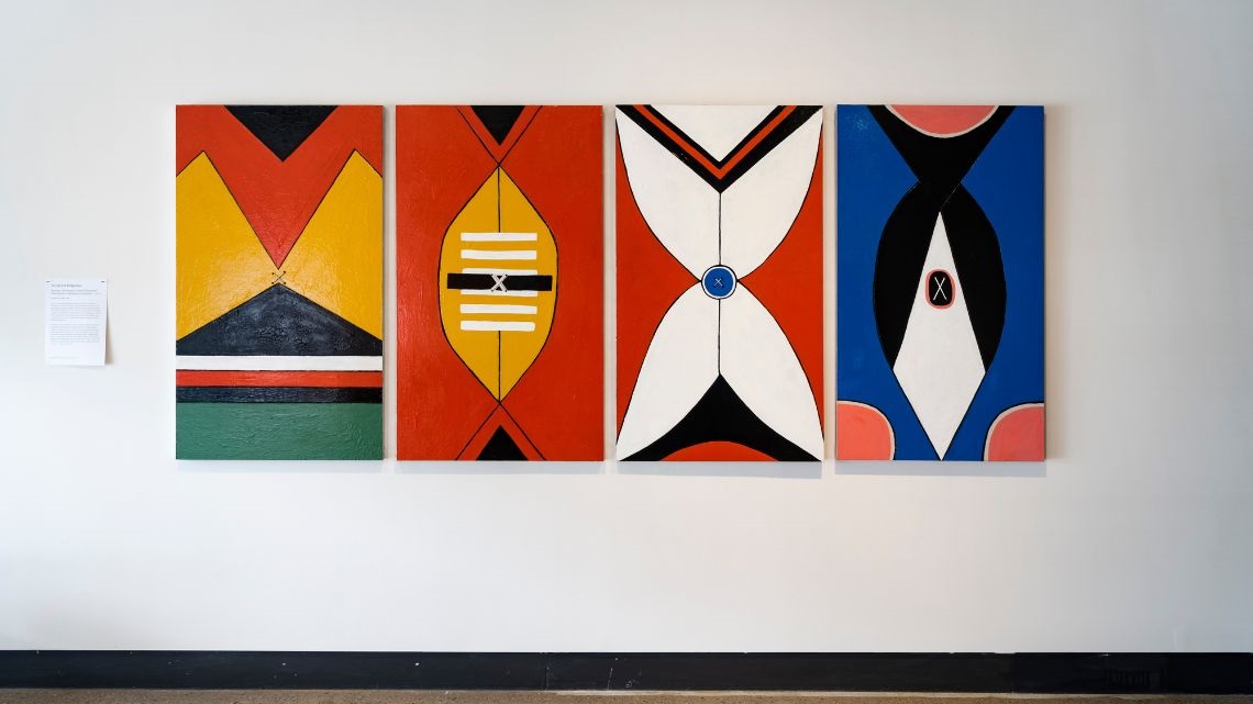 Striking cultural artworks in strong colours