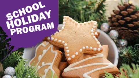 Star-shaped cookies with white icing