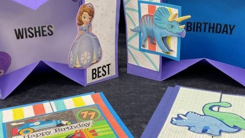 Coloured handmade box cards