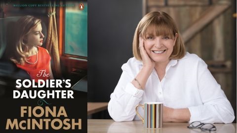 Fiona McIntosh headshot and book cover