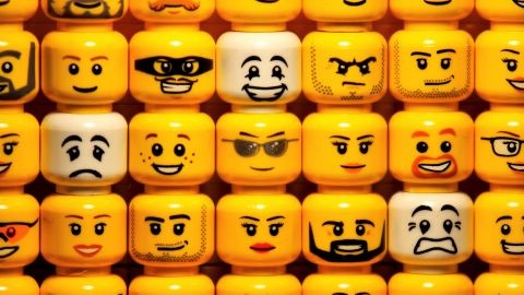 Yellow LEGO face blocks