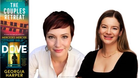 Mercedes Mercier and Georgia Harper headshots and book covers