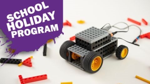 LEGO vehicle and blocks