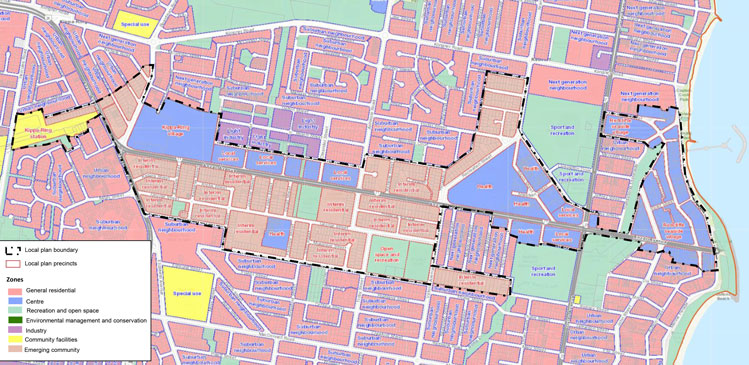 Map Of Redcliffe Peninsula Mbrc Planning Scheme - Redcliffe Kippa-Ring Local Plan - Moreton Bay  Regional Council