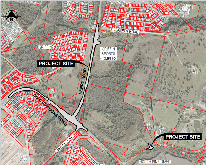Location of works - Henry Road and Dohles Rocks Road Griffin
