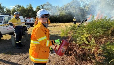 Councillor Cath Tonks (Division 9) volunteered to undertake training to support Council’s fire management team early last year