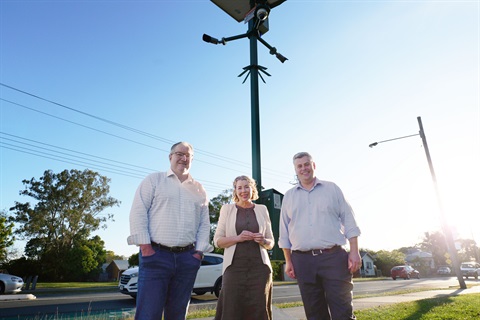 Mayor Peter Flannery, Ali King MP, and Mark Ryan MP - CCTV Network