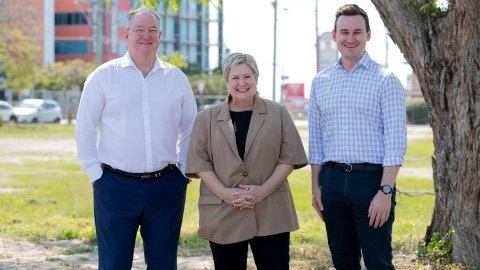 City of Moreton Bay Mayor Peter Flannery, Member for Redcliffe Kerri-Anne Dooley and Minister for Housing and Public Works Sam O’Connor.
