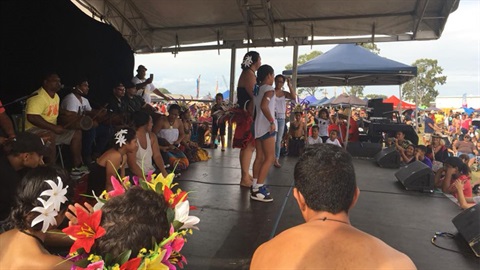 Performers on stage at the Pasifika Vibes Festival