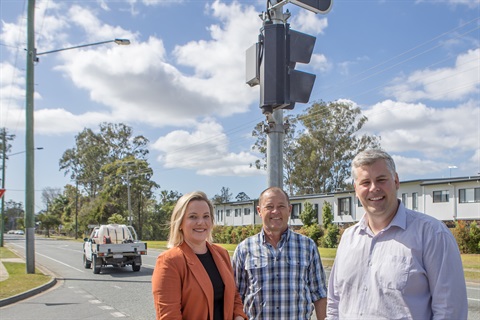 Acting Mayor Jodie Shipway at Caboolture River Road