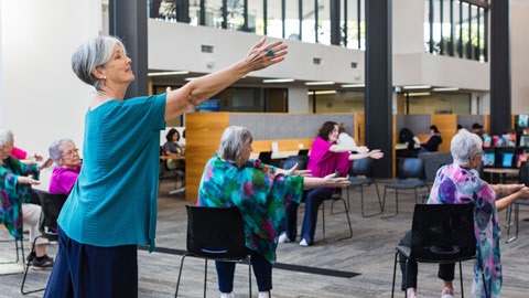 A lady performing yoga 