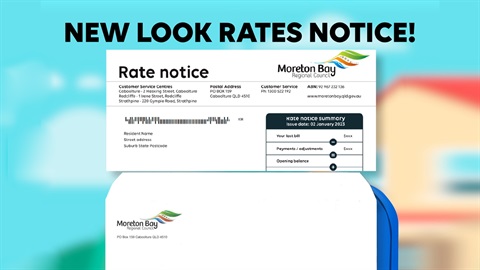 A Letter is Unfolding In Front of A House Revealing a New Look Rates Notice