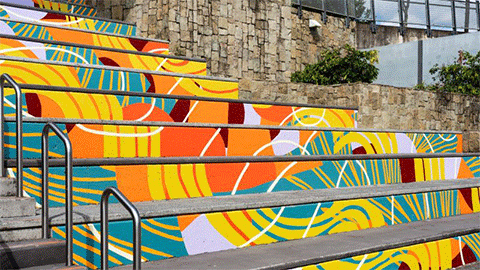 Image of Shiarna Wilson's mural on a staircase.