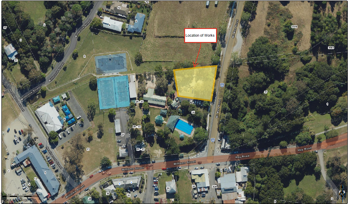 Dayboro Skate Park Aerial location of works