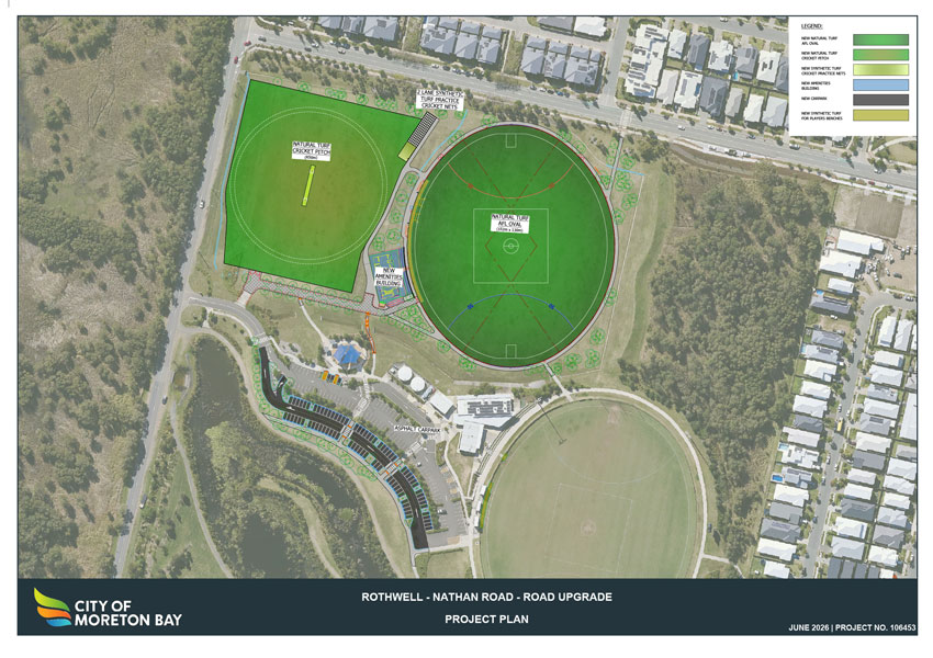 A map of the sports ground showing changes.