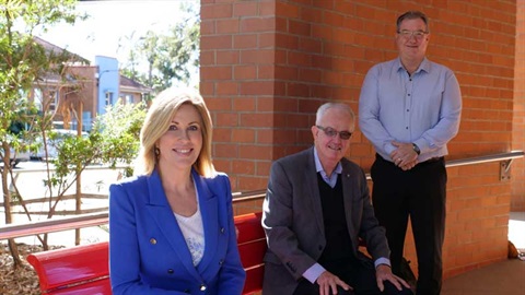 Mayor Peter Flannery with Kay McGrath and Bob Atkinson